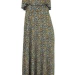 Michael Kors Green Quinn Floral Printed Flounce Spaghetti Strap Maxi Dress Sz S Photo 1