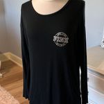 PINK - Victoria's Secret PINK Long Sleeve Black Knit Top Oversized Small Comfy Soft Shirt Photo 6