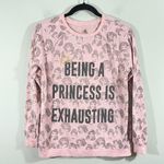 Disney Women's Pink "Being a Princess is Exhausting" Graphics Top Size XS Photo 0