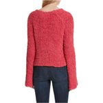 Free People Tropical Pink V Neck Sand Dune Bell Sleeve Pullover Sweater size XS Photo 3