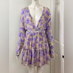 Boohoo Purple Floral Long Sleeve Dress Size 12 Photo 8