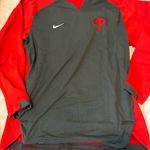 Nike Philadelphia Phillies  Authentic Collection Thermal Crew Performance Pullover Sweatshirt - Charcoal/Red Photo 12