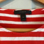J.Crew  Women's S Red White Striped 100% Cotton Lace Crewneck Short Sleeve Top Photo 1