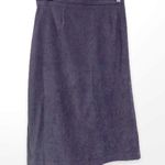 90s Vintage Gray Velour Stretch Waist Back Slit Pencil Skirt Photo 0