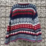 VTG Y2K Heirloom Collectives Mixed Media Patchwork Fair Isle Christmas Cardigan Red Size M Photo 3