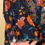 Anthropologie  Fig & Flower LARGE Navy Multicolor Floral Tunic Blouse Photo 5