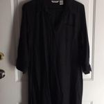 Womens Richard Malcolm Black Linen Rayon Shirt 3/4” Sleeves Size 10 Photo 3