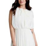 Modcloth  Dress White Shimmer Pleat Vtg Inspired Chiffon Romantic Mini Large New Photo 4