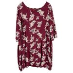 Ellos Plus‎ Size 22 Dress Shift Maroon Floral Shift Mini Lined Back Zip 1514 Red Photo 7