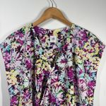 CAbi Top Women M Eden Floral Print Purple 5211 Wrap Blouse Career Spring Modest Photo 2