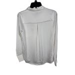 AQUA  White Long Sleeve Button-Up Top Shirt‎ Career Casual Women XS Photo 5