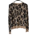Fate Women's‎ Size Small Cheetah Animal Print Distressed Sweater Tan Photo 5