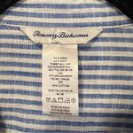 Tommy Bahama Shoreline Boyfriend Blue and White Striped Shirt size medium Photo 7