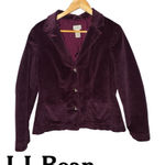 L.L. Bean Women's Jacket Blazer Corduroy 3 Button Burgundy Vintage Size 10 Reg Purple Photo 0
