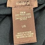 Aerie Sexy Smocked One Piece Swimsuit Dark Green Open Back Photo 4