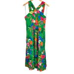 J Crew Factory Tall Printed Tiered Halter Midi Dress Bright Clover Multi 12 NWT Green Photo 6