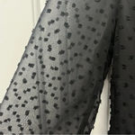 SheIn PETITE Ruched Bust Lantern Sleeve Swiss Dot Dress, NWOT, S Photo 5