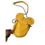 Ear Accent Novelty Shoulder Bag large stud accents bright yellow faux leather pu Yellow Photo 6