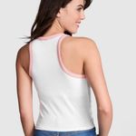 PINK - Victoria's Secret  Multi Ribbed White and Pink Heart Y2K Tank Top Size Med Photo 1