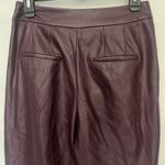 EXPRESS Faux Leather Y2K Straight Womens Pants Sz 4 Burgundy Mob Wife edgy Vegan Photo 5