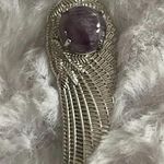 Feather amethyst pendant & necklace. Chakra, meditation, spiritual. Purple Photo 5