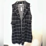 Anthropologie  Quinn Windowpane Longline Duster Vest -NEW- One Size Photo 4