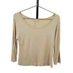 Max Mara  Size M Scoop Neck Tee‎ Shirt Beige Tan Quiet Luxury Old Money Aesthetic Photo 3