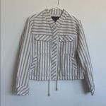 Cavalini  Striped Utility Jacket in Cream and Brown Photo 0