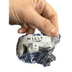 Milly Womens Stretch Floral Print Crew Neck Sleeveless Tank Top Blue Medium Photo 3