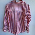 ZARA Woman Orange Stripe Top Off Shoulder Button Front Blogger XS Photo 5
