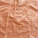 Forever 21 Women’s Size Medium Tan Suede Zippered Mini Skirt •Lace-Up Front NWOT Photo 4
