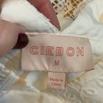 Ciebon Women Medium White Lace Patchwork Floral Criss Cross High Neck Mini Dress Photo 8