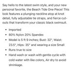Lost + Wander  Beach Tide Black One-Piece Swimsuit M $128 Photo 3