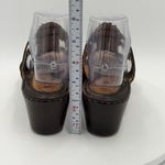 Born Wedge Sandals Womens Size 8M Black Leather Floral Slip On Casual Shoes Photo 4