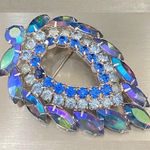 Vintage SARAH COVENTRY Juliana Delizza & Elster Blue Lagoon AB Crystal Brooch Photo 3