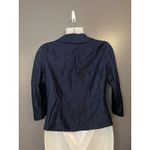 Vintage Kitty Copeland Jacket Womens 36 Navy Blue Bow Waist Zip 3/4 Sleeve 50s Photo 3
