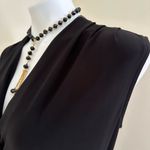 Joseph Ribkoff Black Low V Neck Cut Rap Look Dress W Gold Jewel On Side… Photo 7