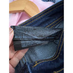 ZARA Woman High Waist Wide Leg Crop Jeans Dark Indigo Raw Hem Rigid Denim Size 1 Photo 2