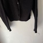 Cristina 70s‎ Vintage Wool Mohair Blend Cardigan Sweater Cropped V Neck Black L Size L Photo 2