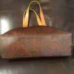 ETRO Milano Red Paisley Vachetta Leather Shoulder Bag Tote Interior Pocket Photo 15