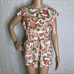 Hot Kiss White Floral Short Sleeved Romper Photo 0