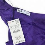 ZARA  Purple One-Shoulder Textured Top Photo 5