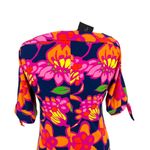 Trina Turk Floral Jersey Split Sleeve Boat Neck Dress Size XS Pink Orange NWT Photo 5