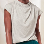 Garnet Hill Garnet Hill Drape Neck Top Women’s Size Large Gray Lightweight Casual Photo 0