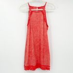 Fate Womens Boho Flax Tencel Blend Frayed Hem Tank Midi Dress Size S Washed Red Photo 1