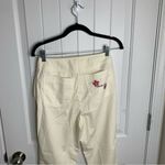 Escada floral Hawaii tropical‎ embroidered pleated front white pants size 26 Photo 3