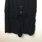 Rewind  Black Button-Up Shorts Romper Size L Photo 2