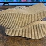 sbicca Womens Ballona Natural Beige Jute Slip On Platform Wedge Sandal sz 9M Y2K Photo 2