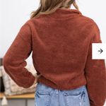 Kori  1/4 zip Sherpa pullover. Size Large. Rust Photo 4