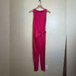 Ralph Lauren Lauren  Women's Pink Tie-Waist Jersey Jumpsuit Photo 1